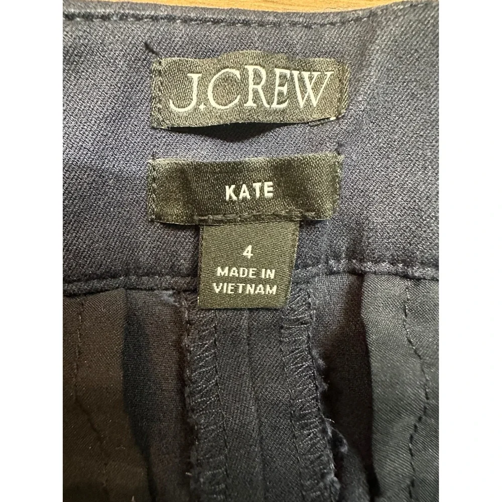 J.Crew Kate Straight Leg Pants Navy Blue Chino Trousers Womens Size 4 Office